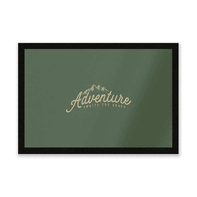 Adventure Awaits The Brave Entrance Mat on Productcaster.