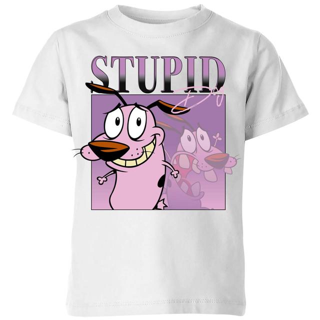 Cartoon Network Spin-Off Courage The Cowardly Dog 90s Photoshoot Kids' T-Shirt - White - 9-10 Years - White on Productcaster.