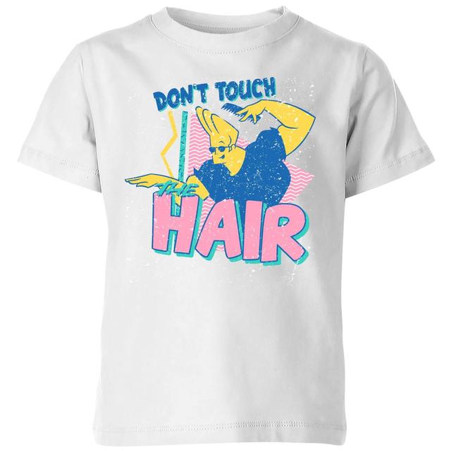 Cartoon Network Spin-Off Johnny Bravo Don't Touch The Hair Kids' T-Shirt - White - 9-10 Years - White on Productcaster.