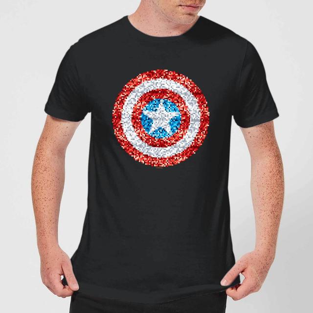 Marvel Captain America Pixelated Shield Camiseta de Hombre - Negra - S on Productcaster.