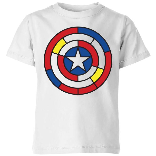 Camiseta para niño Capitán América con escudo de cristal manchado de Marvel - Blanco - 5-6 años on Productcaster.