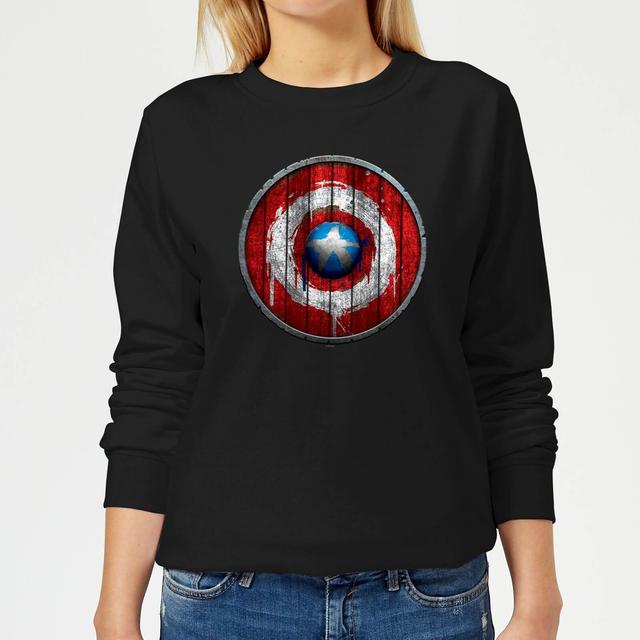 Sudadera con escudo de madera Capitán América de Marvel para mujer - Negro - XXL on Productcaster.