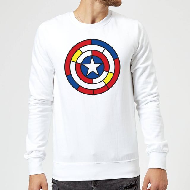 Marvel Captain America Stained Glass Shield Sweatshirt - White - M on Productcaster.