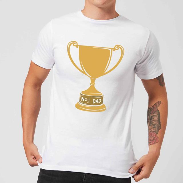 No.1 Dad Trophy Men's T-Shirt - White - M - Weiß on Productcaster.