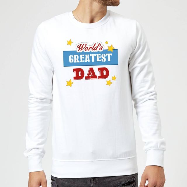 World's Greatest Dad Sweatshirt - White - M - Weiß on Productcaster.