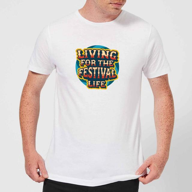 Living For The Festival Life Men's T-Shirt - White - S - Weiß on Productcaster.