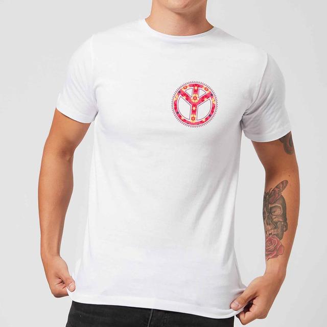 Floral Pattern Peace Symbol Men's T-Shirt - White - XL - Weiß on Productcaster.