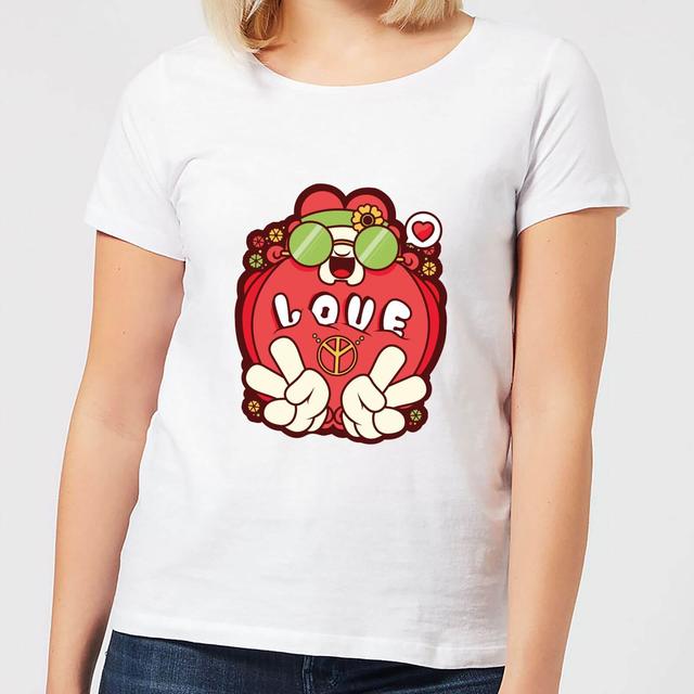 Hippie Love Cartoon Women's T-Shirt - White - XXL - Weiß on Productcaster.