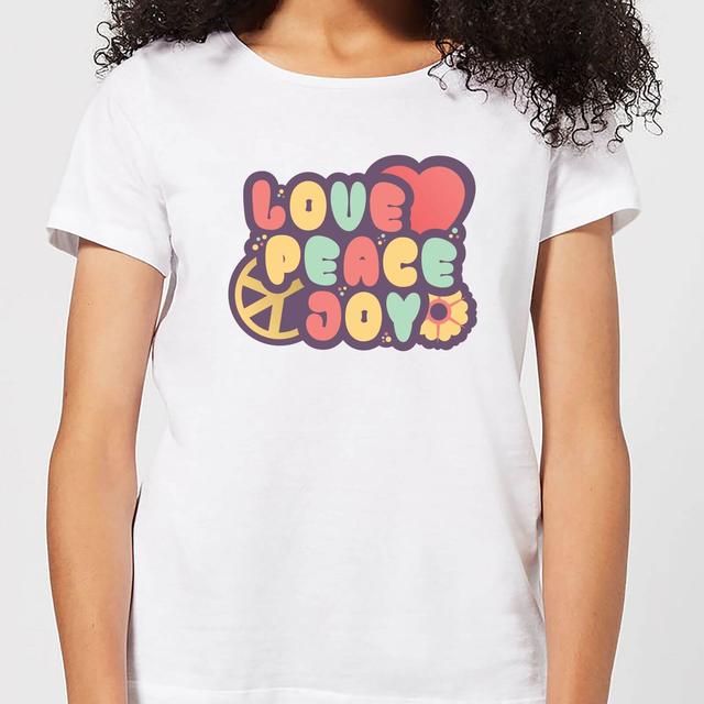 Love Peace Joy Women's T-Shirt - White - L - Weiß on Productcaster.