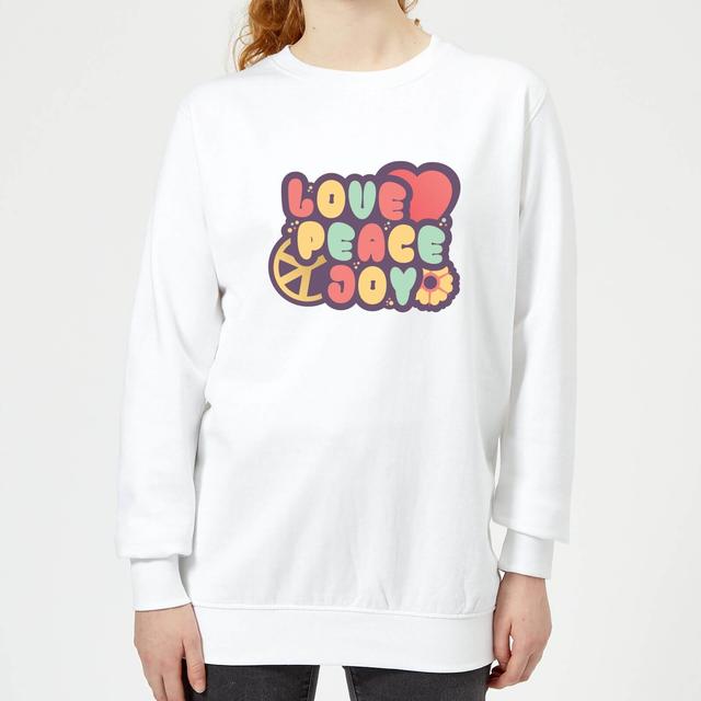 Love Peace Joy Women's Sweatshirt - White - M - Weiß on Productcaster.