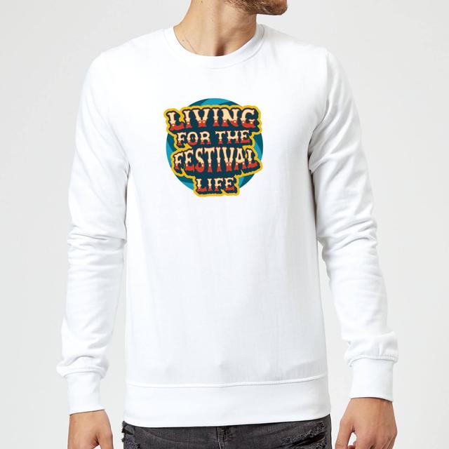 Living For The Festival Life Sweatshirt - White - M - Weiß on Productcaster.