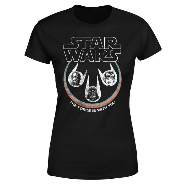 Camiseta The Force Is With You Retro Heads para mujer de Star Wars - Negro - M - Negro on Productcaster.