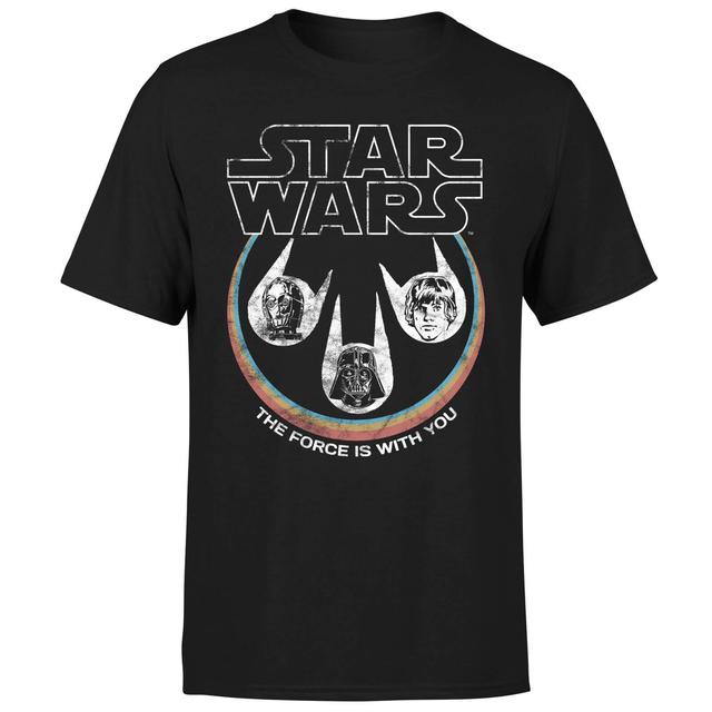 Camiseta The Force Is With You Retro Heads para hombre de Star Wars - Negro - 5XL on Productcaster.