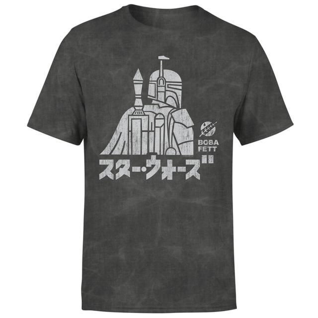 Star Wars Kana Boba Fett Herren T-Shirt - Schwarz Acid Wash - L on Productcaster.