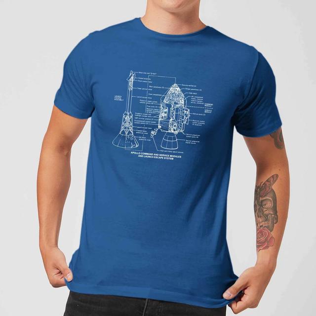 Command And Service Module Schematic Men's T-Shirt - Royal Blue - M - Royal Blue on Productcaster.