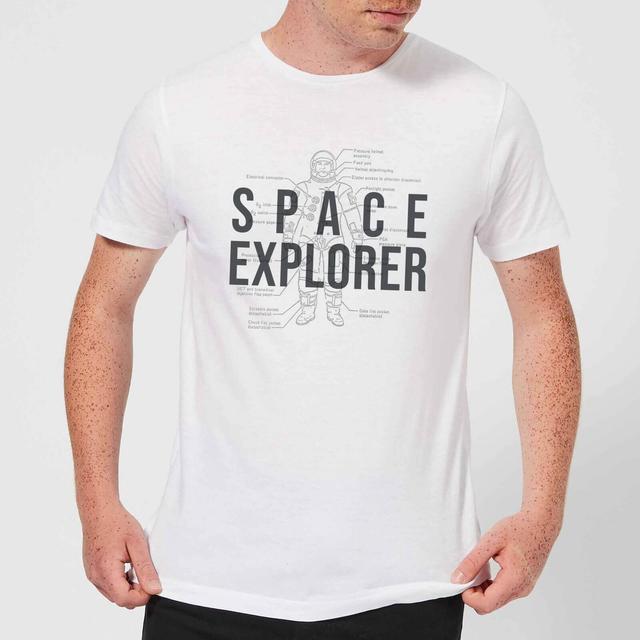 Space Explorer Schematic Men's T-Shirt - White - XXL - Weiß on Productcaster.