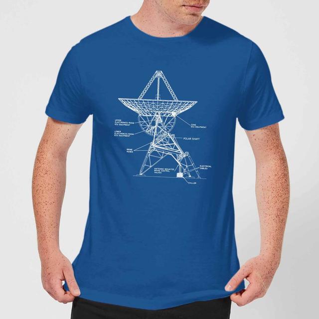 Satellite Schematic Men's T-Shirt - Royal Blue - S - Royal Blue on Productcaster.