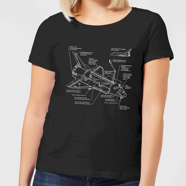 Shuttle Schematic Women's T-Shirt - Black - XXL - Black on Productcaster.