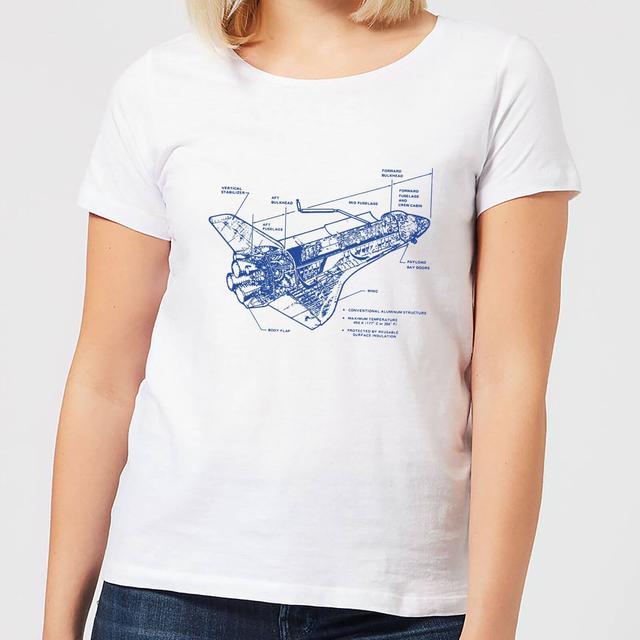 Shuttle Side View Schematic Women's T-Shirt - White - L - Weiß on Productcaster.