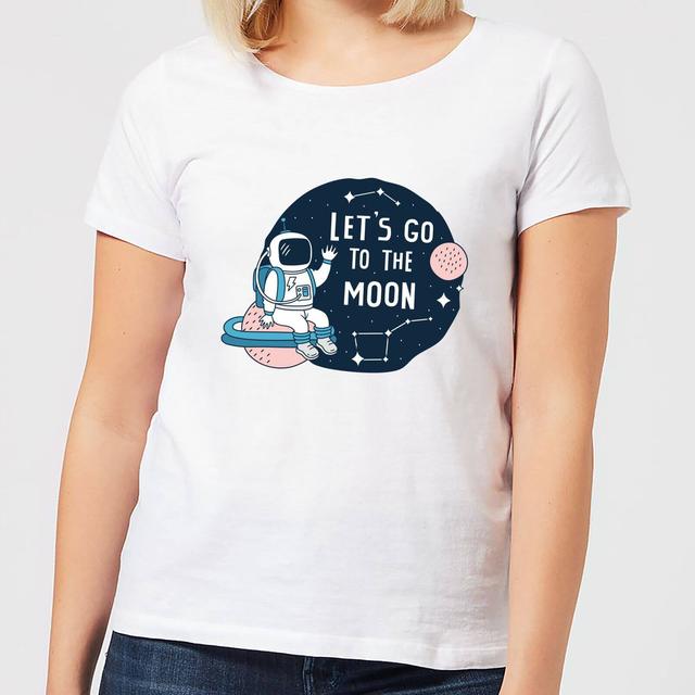 Let's Go To The Moon Women's T-Shirt - White - L - Weiß on Productcaster.