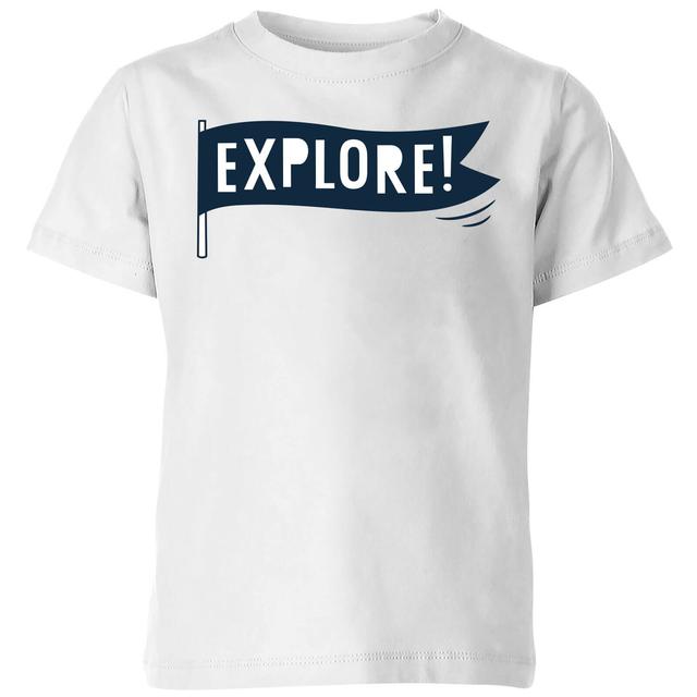 Explore! Kids' T-Shirt - White - 3-4 Jahre - Weiß on Productcaster.