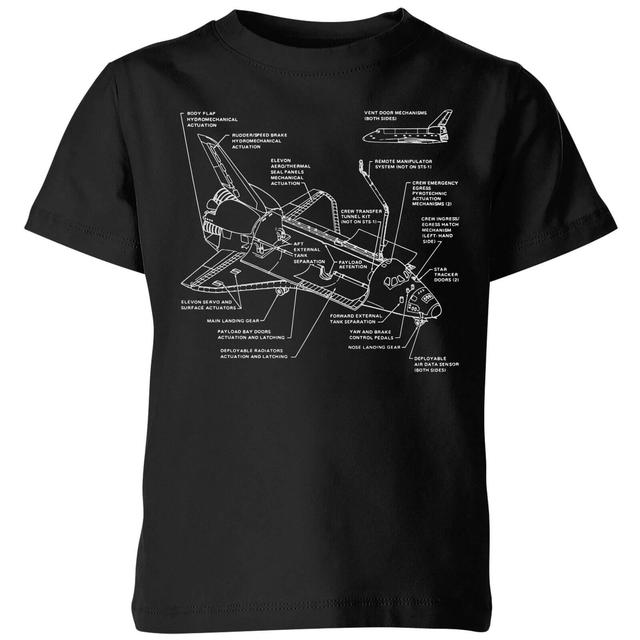 Shuttle Schematic Kids' T-Shirt - Black - 7-8 Jahre on Productcaster.