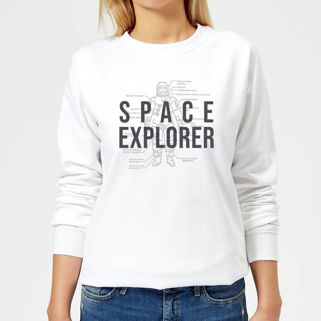 Space Explorer Schematic Women's Sweatshirt - White - XS - Weiß on Productcaster.