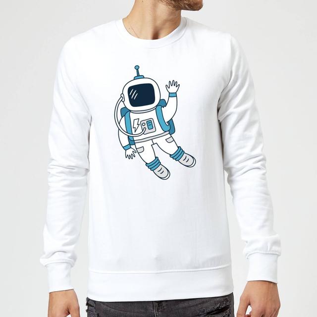 Astronaut Waving Sweatshirt - White - XXL - Weiß on Productcaster.