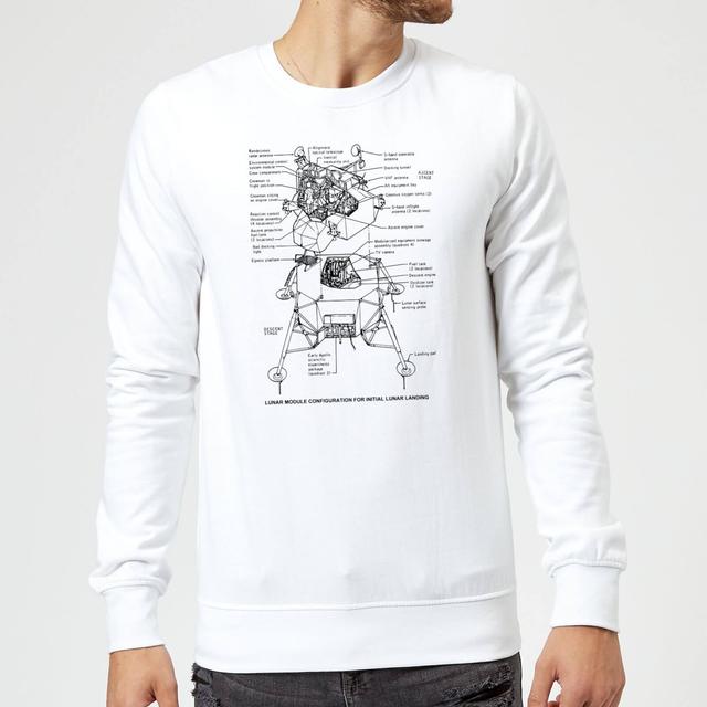 Lunar Schematic Sweatshirt - White - XXL - Weiß on Productcaster.