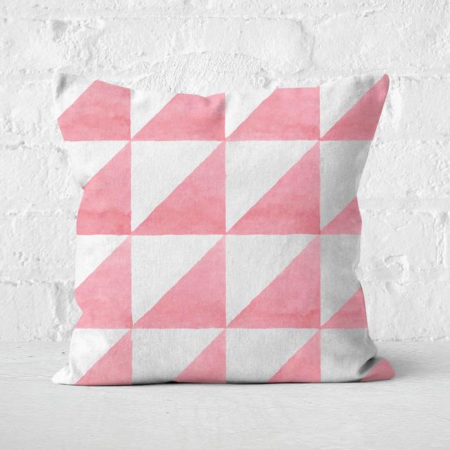 Pink Aztec Triangles Square Cushion - 40x40cm - Soft Touch on Productcaster.