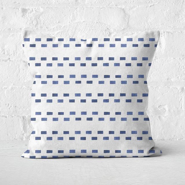 Watercolour Blue Dashes Square Cushion - 40x40cm - Soft Touch on Productcaster.