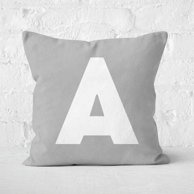 Grey Letter Square Cushion - 40x40cm - Soft Touch - I on Productcaster.