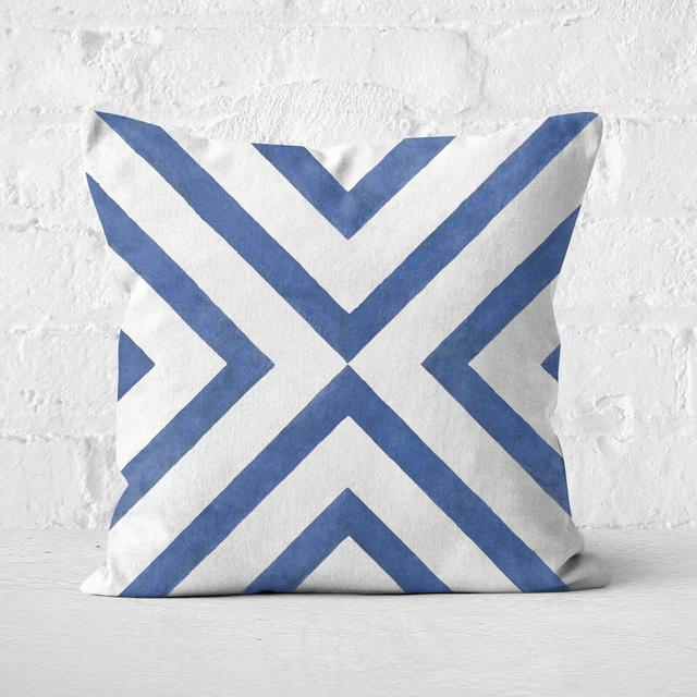 Watercolour Blue Pattern Square Cushion - 40x40cm - Soft Touch on Productcaster.