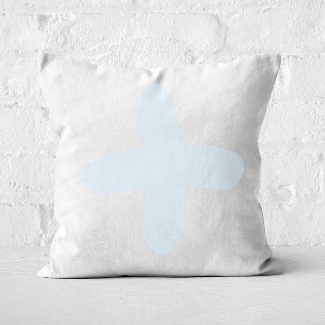 Light Blue Cross Square Cushion - 40x40cm - Soft Touch on Productcaster.