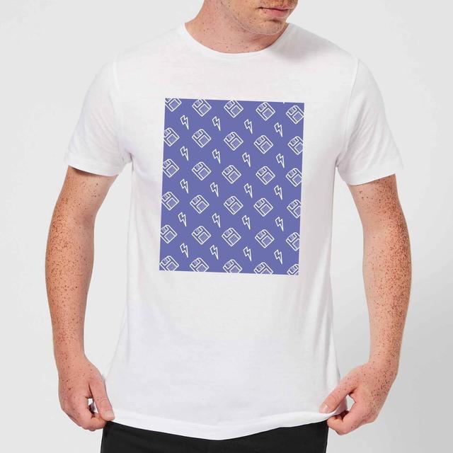 Floppy Disc Pattern Purple Men's T-Shirt - White - S - Weiß on Productcaster.