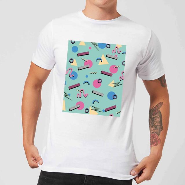 90's Funky Pattern Men's T-Shirt - White - S - Weiß on Productcaster.