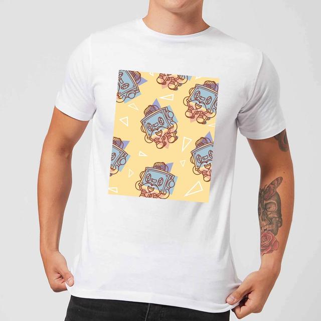 Cassette Tape Love Pattern Men's T-Shirt - White - XL - Weiß on Productcaster.