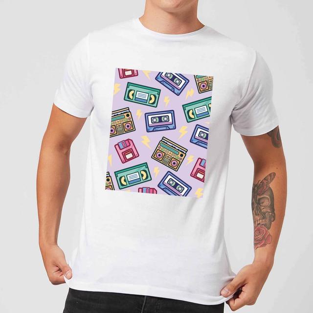 90's Product Scattered Pattern Men's T-Shirt - White - XL - Weiß on Productcaster.