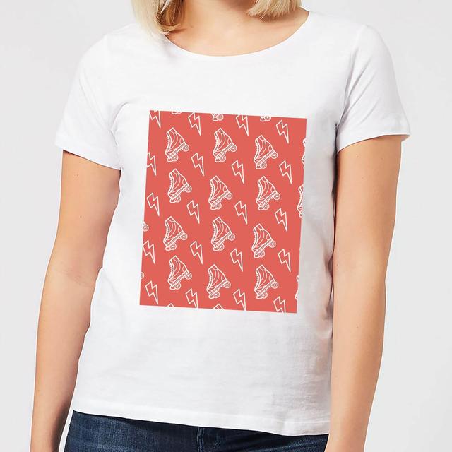 Roller Skate Pattern Red Women's T-Shirt - White - XL - Weiß on Productcaster.