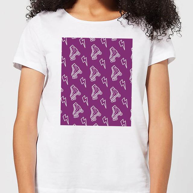 Roller Skate Pattern Purple Women's T-Shirt - White - XXL - Weiß on Productcaster.