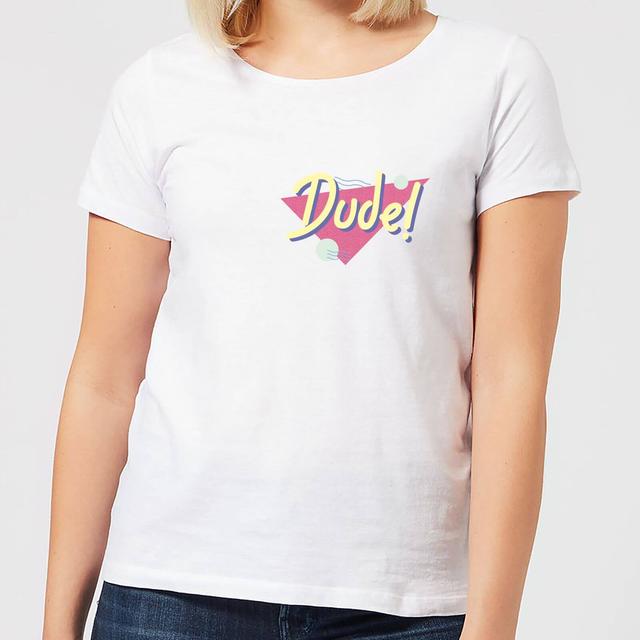 Dude! Pocket Print Women's T-Shirt - White - XXL - Weiß on Productcaster.