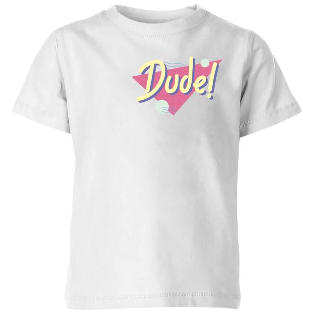 Dude! Pocket Print Kids' T-Shirt - White - 7-8 Jahre - Weiß on Productcaster.