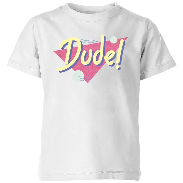 Dude! Kids' T-Shirt - White - 7-8 Jahre - Weiß on Productcaster.