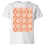 Boombox Pattern Orange Kids' T-Shirt - White - 7-8 Years - White on Productcaster.