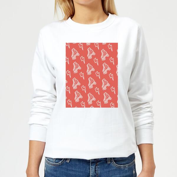 Roller Skate Pattern Red Women's Sweatshirt - White - XS - White on Productcaster.