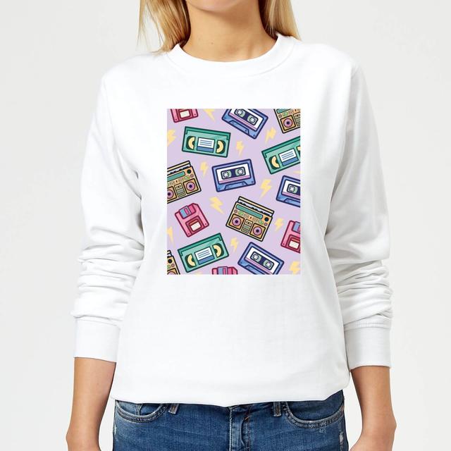 90's Product Scattered Pattern Women's Sweatshirt - White - XS - Weiß on Productcaster.