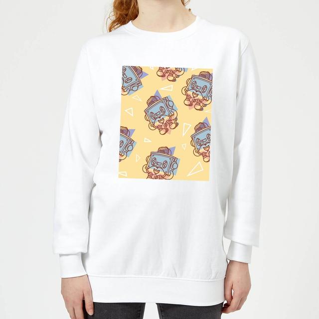 Cassette Tape Love Pattern Women's Sweatshirt - White - M - White on Productcaster.