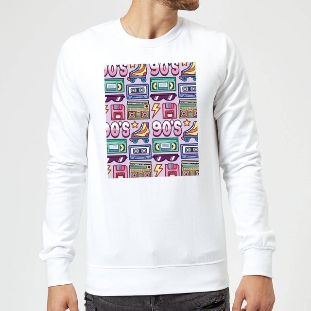 90's Product Tiled Pattern Sweatshirt - White - XXL - White on Productcaster.