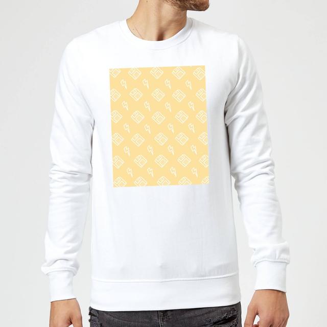 Floppy Disc Pattern Yellow Sweatshirt - White - XXL - Weiß on Productcaster.