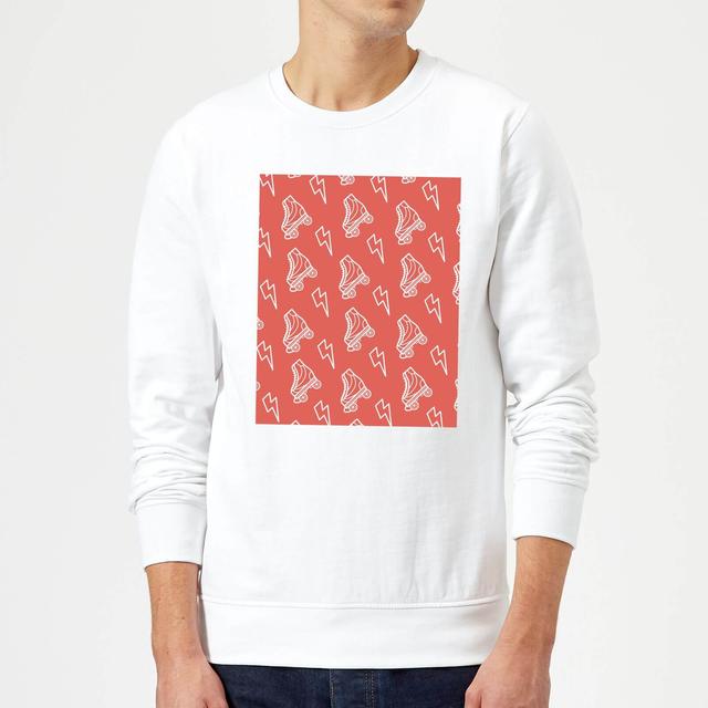 Roller Skate Pattern Red Sweatshirt - White - XXL - Weiß on Productcaster.